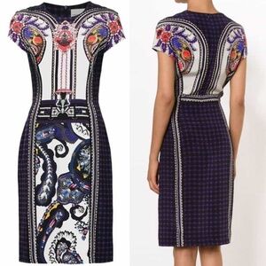 Mary Katrantzou Mixed Print Bodycon Dress US 2 (UK 6) Graphic Paisley & Check